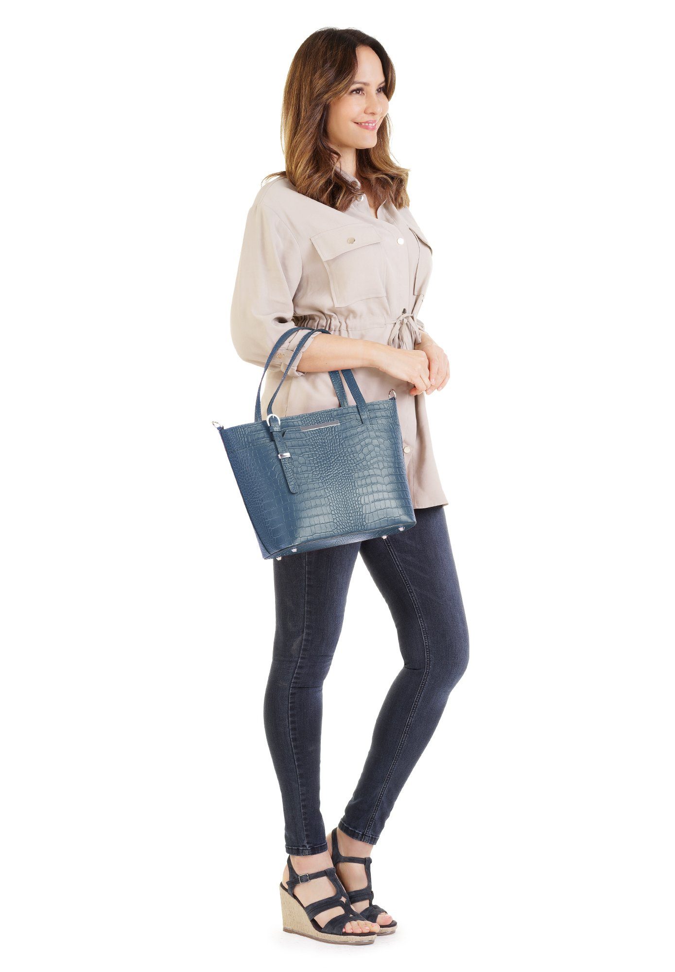 Cluty Henkeltasche, echt Leder, Made in Italy günstig online kaufen