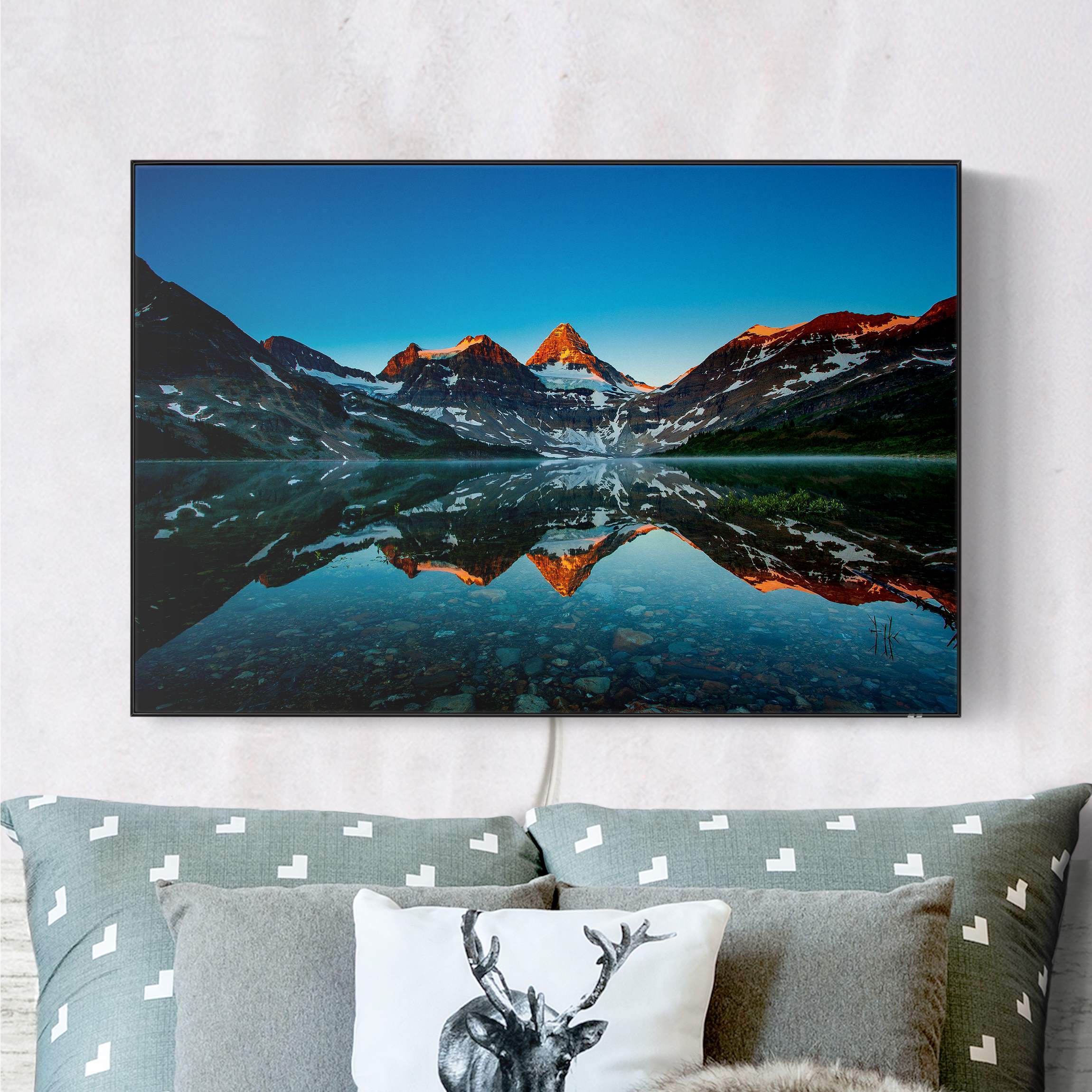 LED-Wechselbild Berglandschaft am Lake Magog in Kanada günstig online kaufen