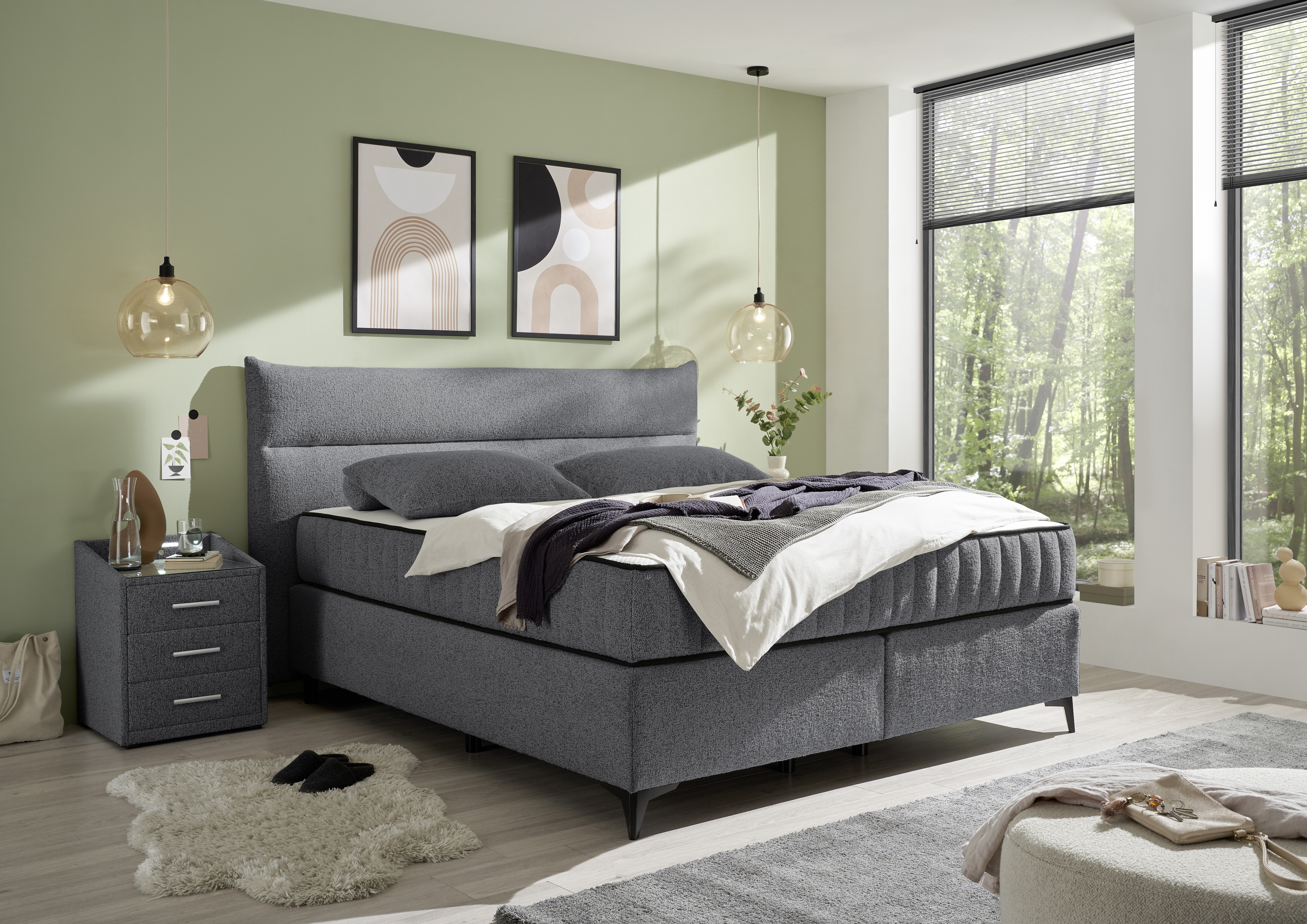 ED EXCITING DESIGN Boxspringbett »Vlieland«, Premium 9-Zonen-Tonnentaschenf günstig online kaufen