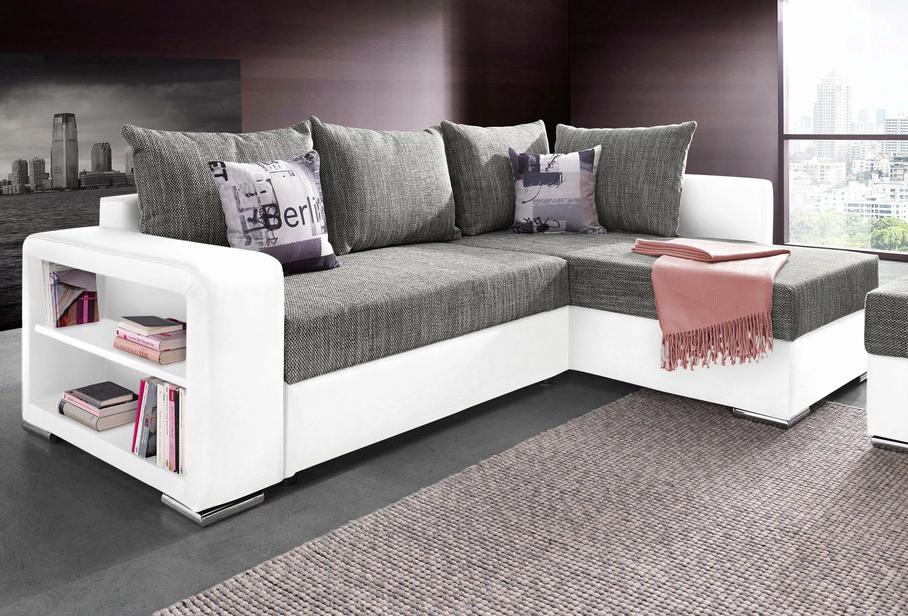 COLLECTION AB Ecksofa "John L-Form", mit Bettfunktion, Bettkasten und integ günstig online kaufen