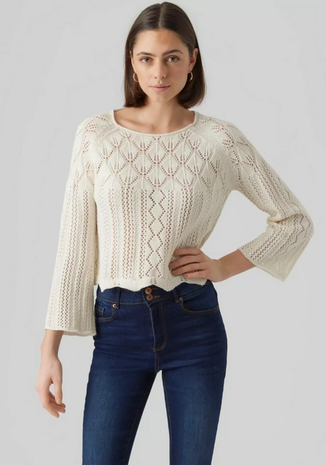 Vero Moda Strickpullover VMGINGER 3/4 BOATNECK PULLOVER GA NOOS günstig online kaufen