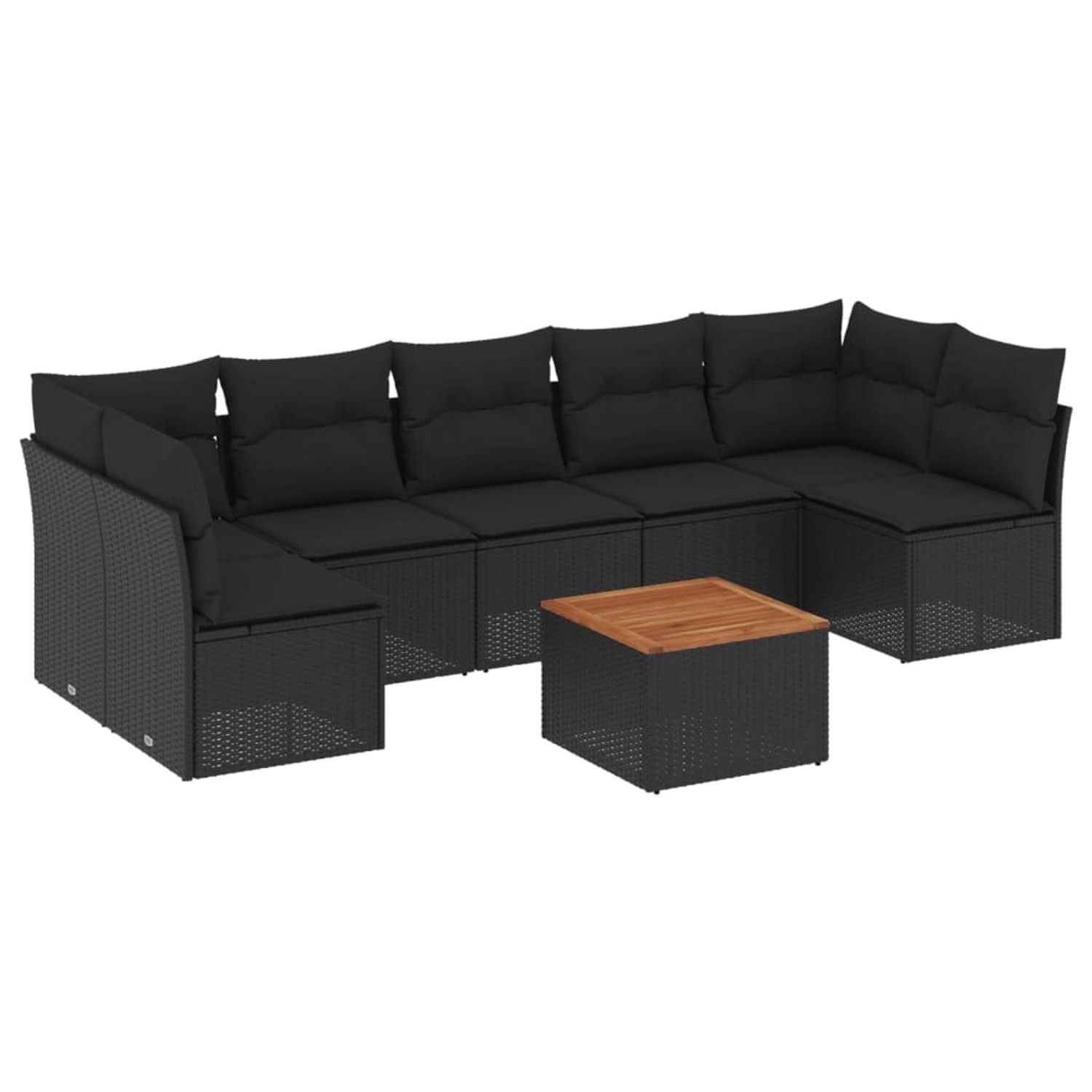 vidaXL 8-Tlg Garten-Sofagarnitur mit Kissen Schwarz Poly Rattan 3223570 günstig online kaufen