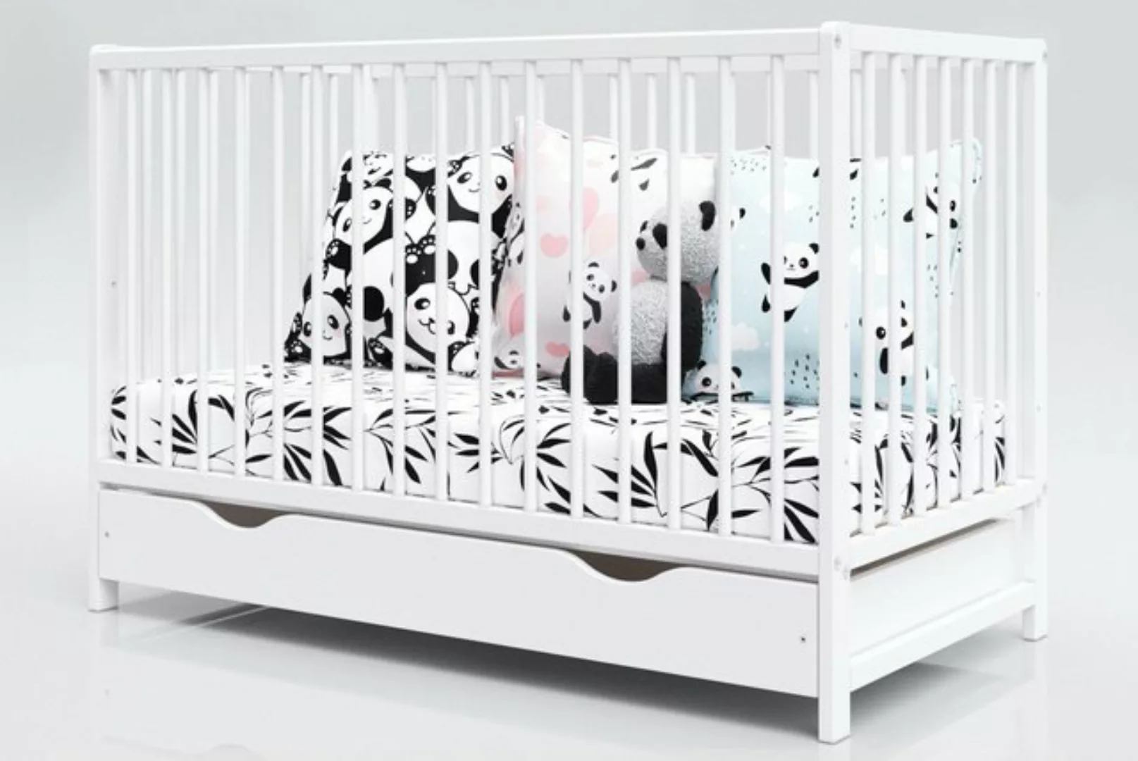 thematys Babybett 60x120cm Weiß oder Schwarz höhenverstellbar Kinderbett Ki günstig online kaufen