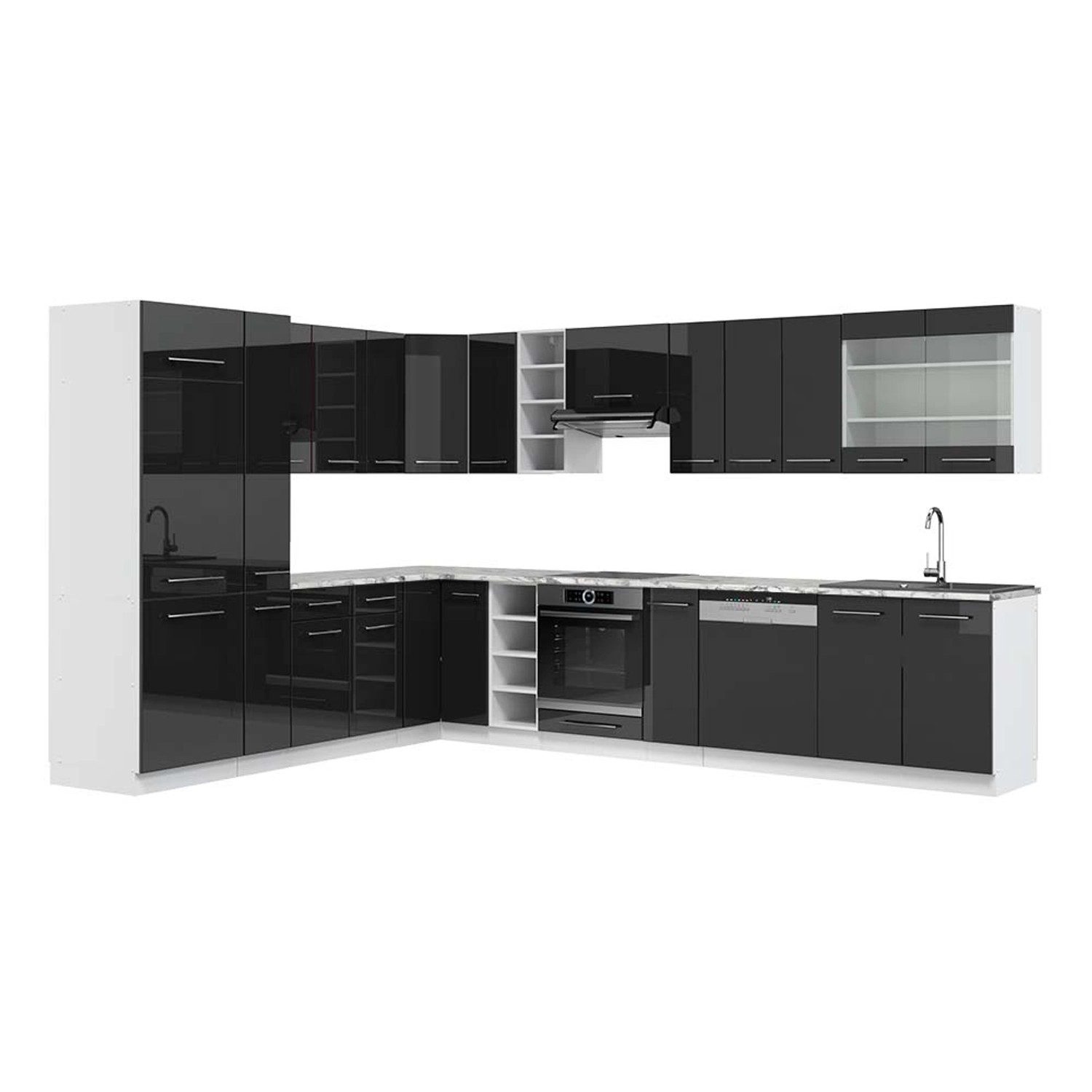 Vicco Küchenzeile R-Line, Bordeaux Hochglanz/Anthrazit, 240 günstig online kaufen