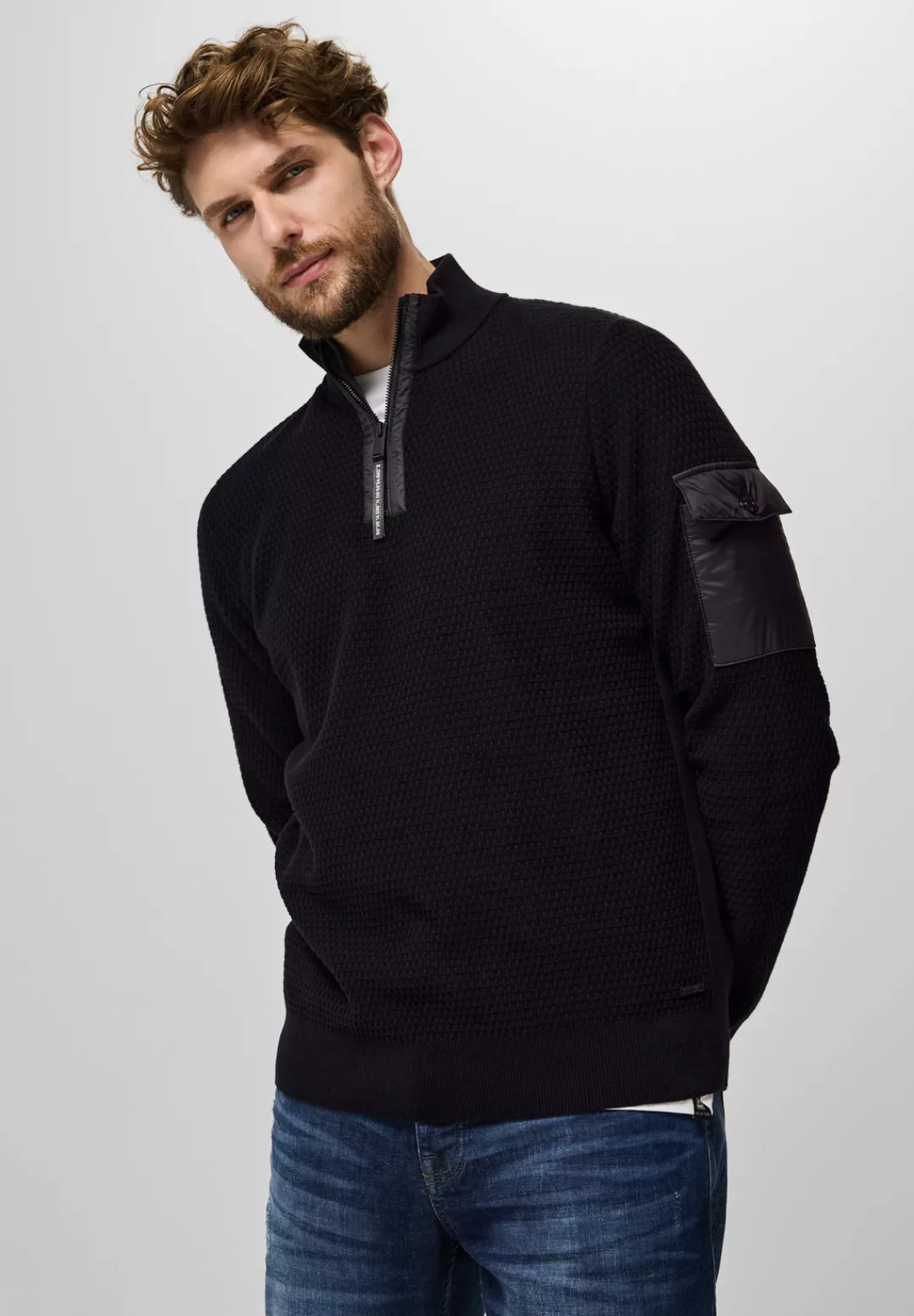 STREET ONE MEN Rollkragenpullover, mit Taschen-Detail günstig online kaufen