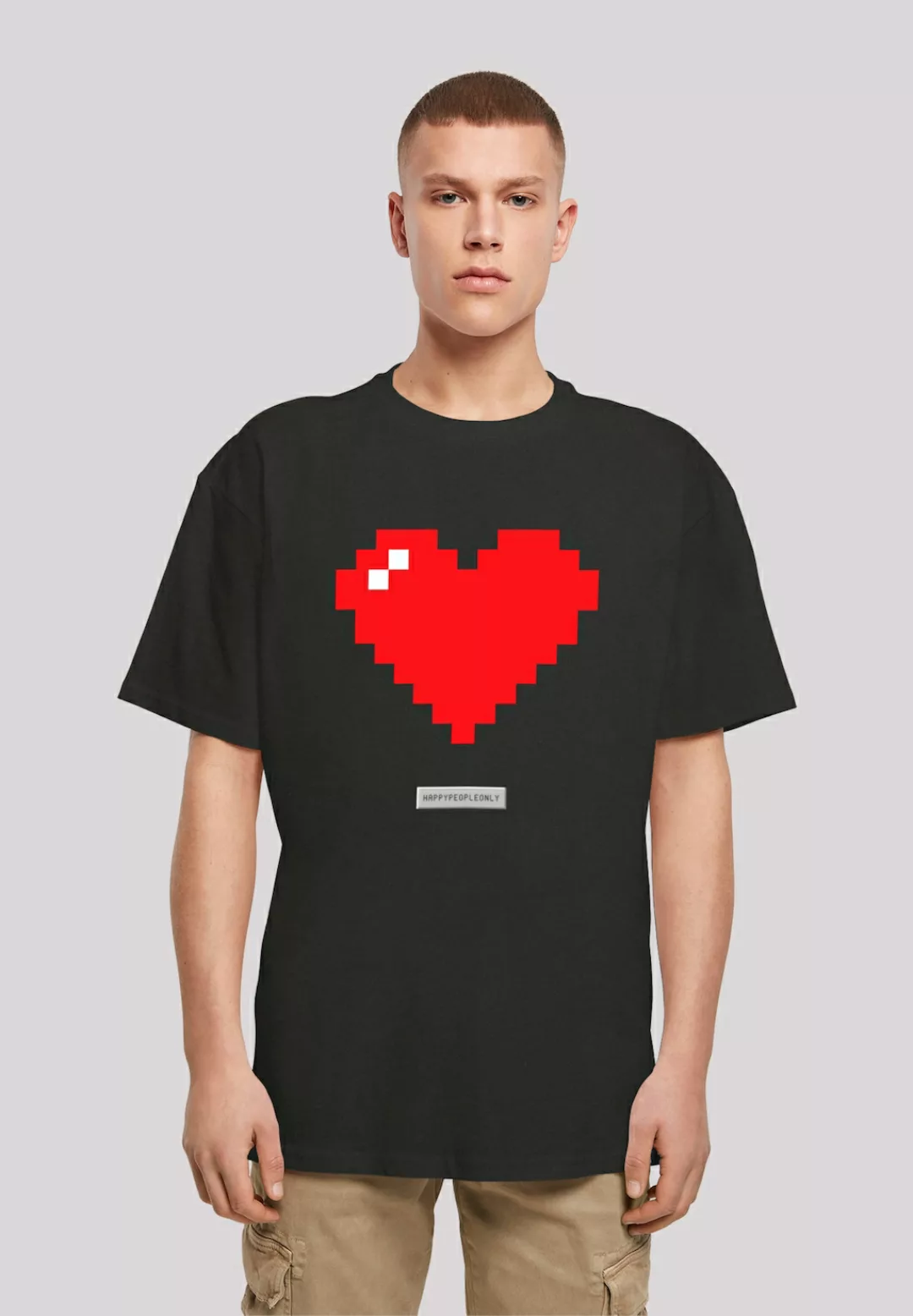 F4NT4STIC T-Shirt "Pixel Herz Good Vibes Happy People" günstig online kaufen