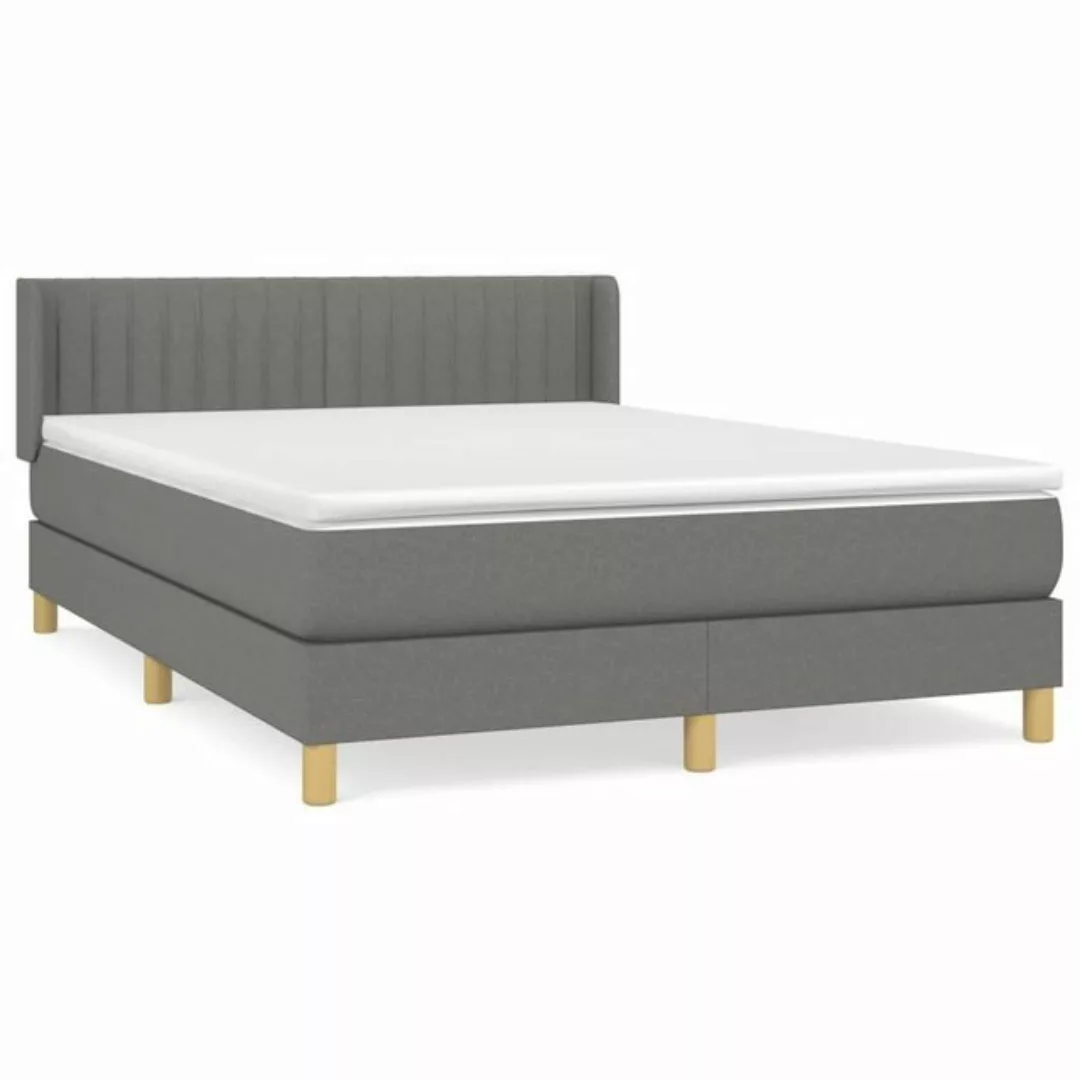 furnicato Bett Boxspringbett mit Matratze Dunkelgrau 140x190 cm Stoff (1-tl günstig online kaufen