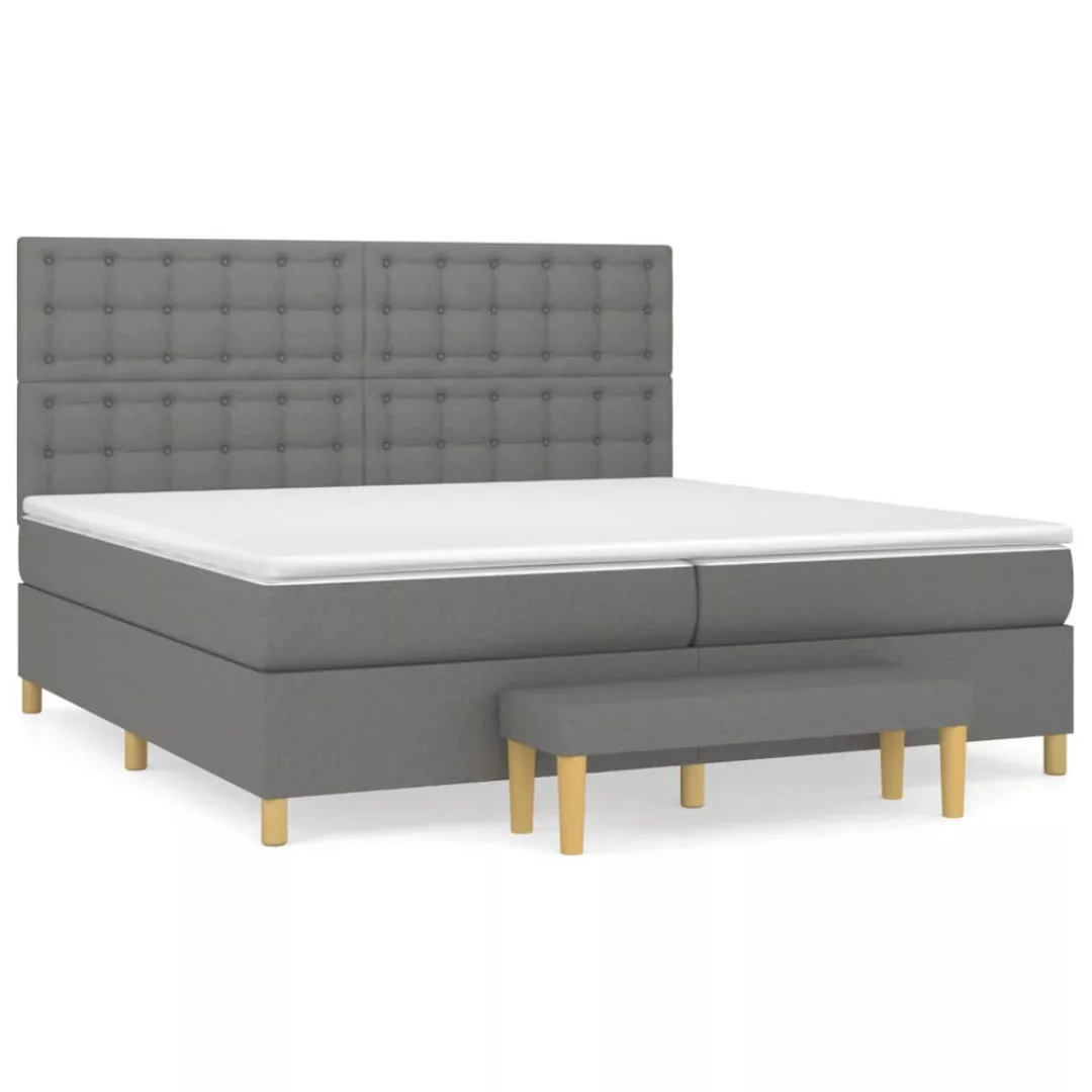 Vidaxl Boxspringbett Mit Matratze Dunkelgrau 200x200 Cm Stoff günstig online kaufen