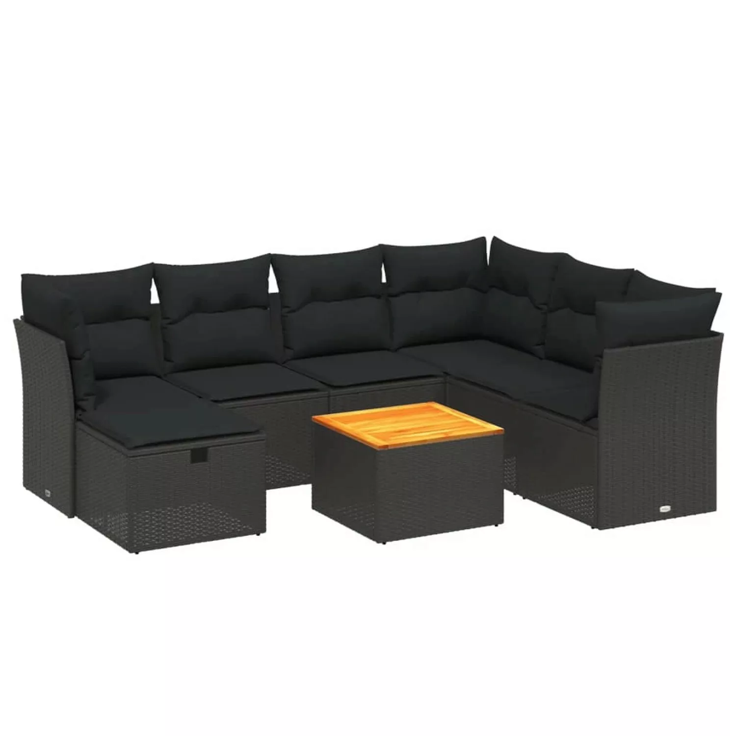 vidaXL 8-tlg Garten-Sofagarnitur mit Kissen Schwarz Poly Rattan Modell 164 günstig online kaufen