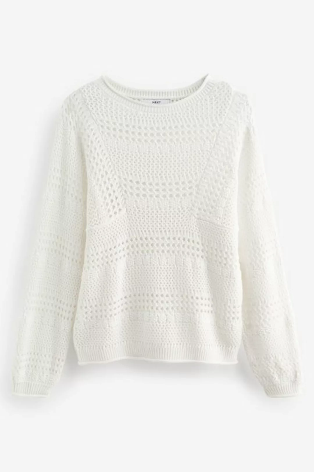 Next Strickpullover Langärmeliger Pullover mit Ziermaschen (1-tlg) günstig online kaufen