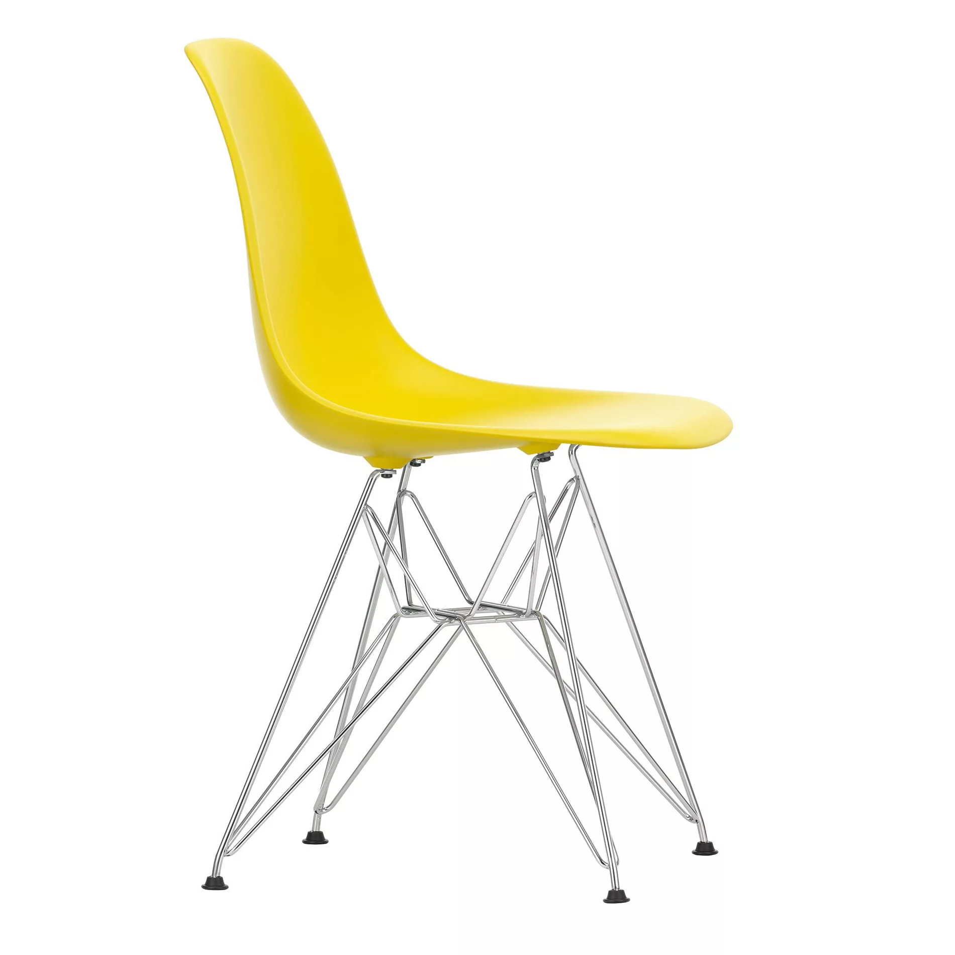 Vitra - Eames Plastic Side Chair DSR Gestell verchromt - sunlight/Sitzfläch günstig online kaufen
