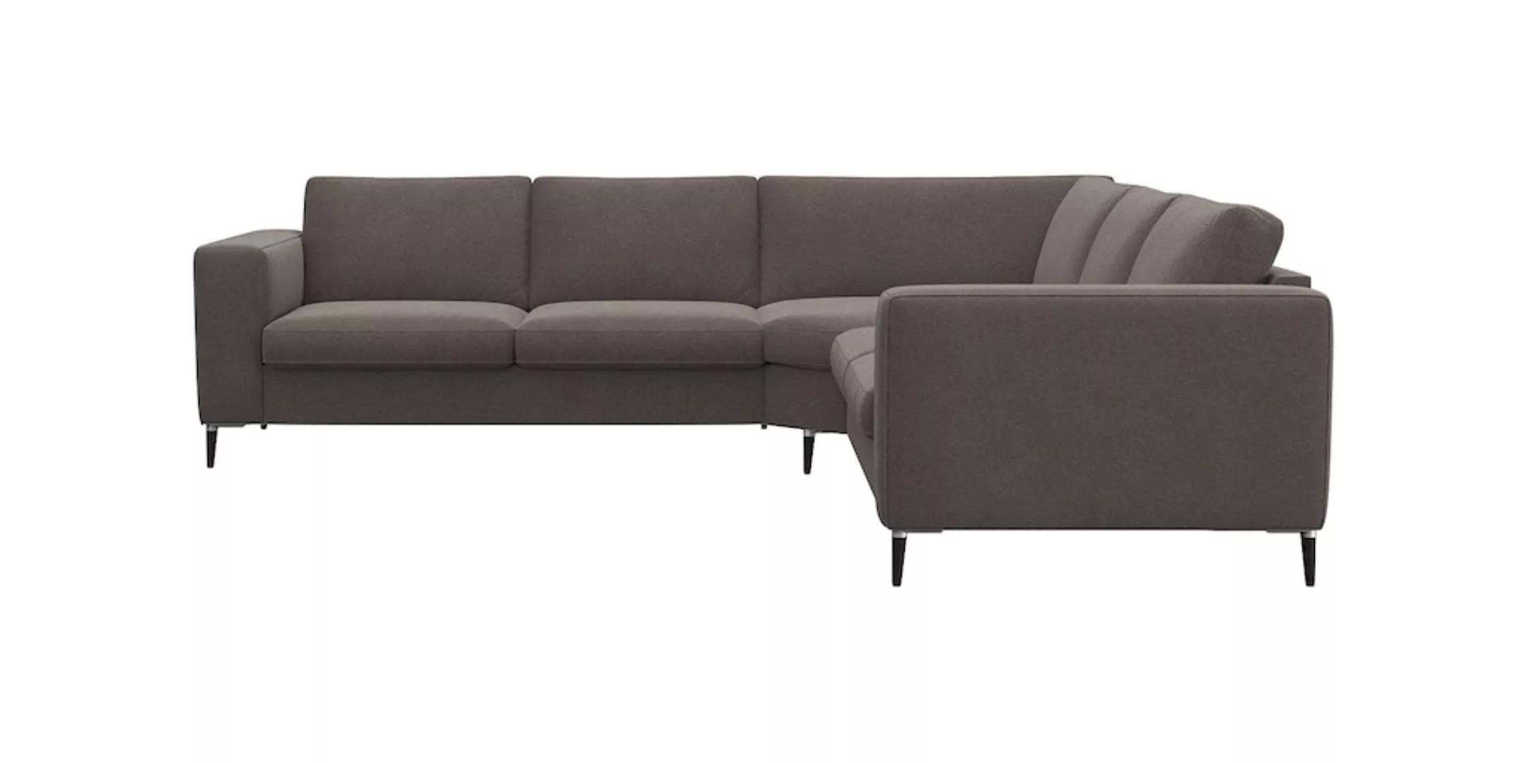 FLEXLUX Ecksofa »Fiore«, breite Armlehnen, Kaltschaum, Füße Alu+schwarz günstig online kaufen