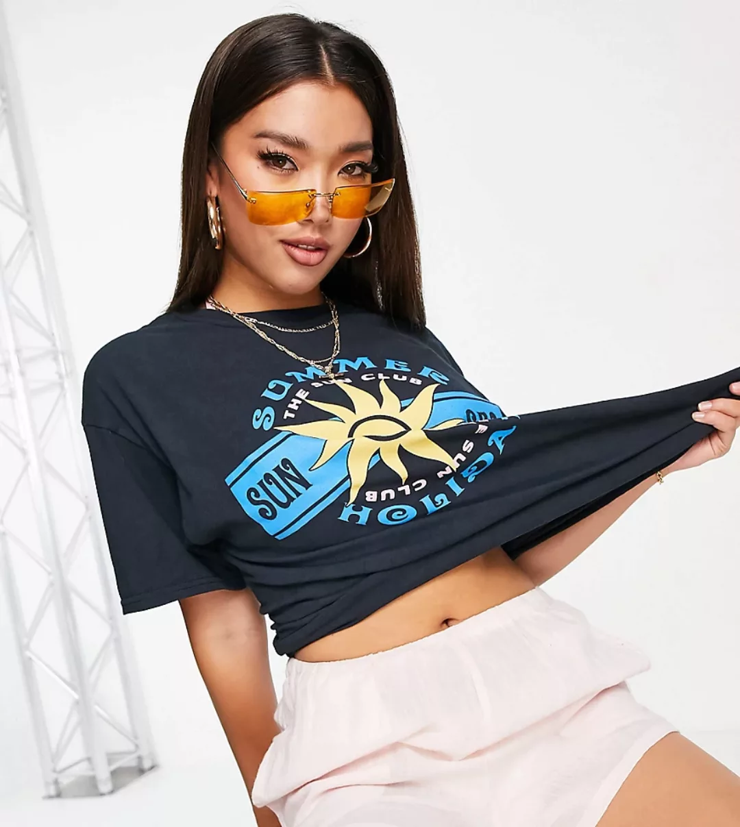 New Girl Order – Exclusive Summer Sun – Oversize-T-Shirt in Schwarz günstig online kaufen