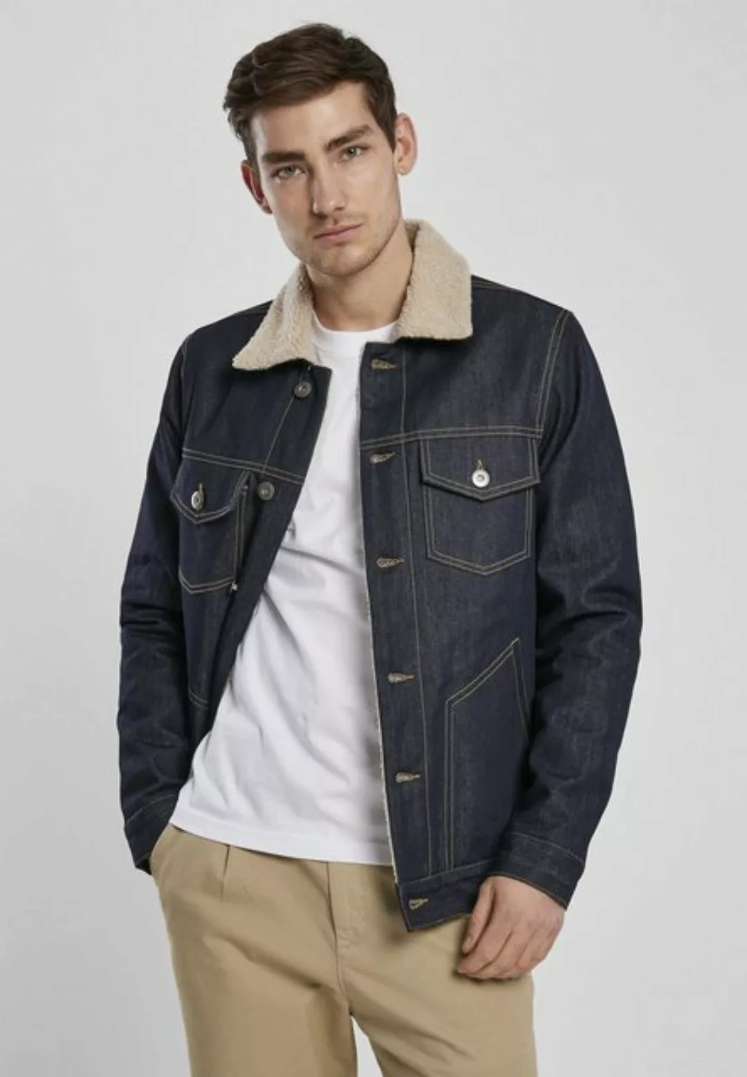 URBAN CLASSICS Allwetterjacke Urban Classics Herren Sherpa Lined Jeans Jack günstig online kaufen