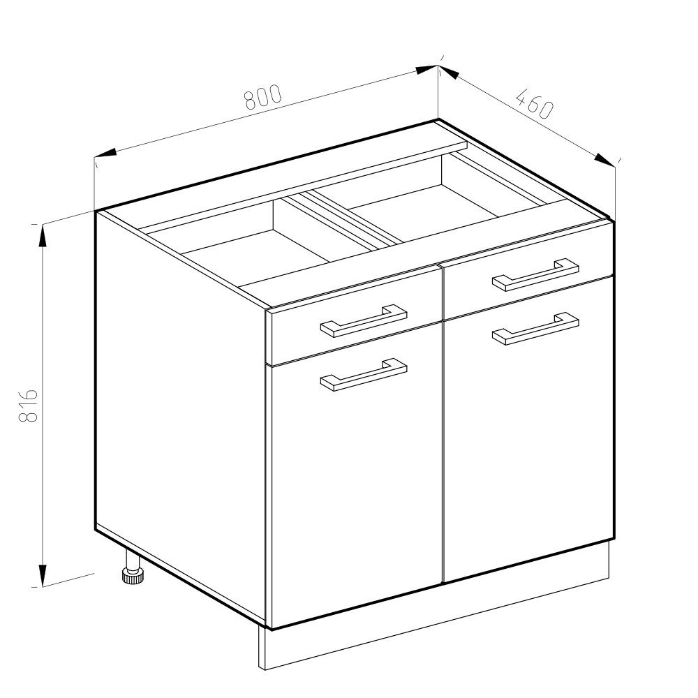 Vicco Unterschrank R-Line, Edelgrau/Weiß, 80 cm günstig online kaufen