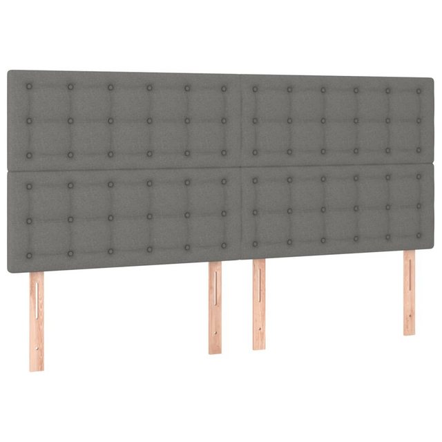 vidaXL Bett, Kopfteile 4 Stk. Dunkelgrau 80x5x78/88 cm Stoff günstig online kaufen