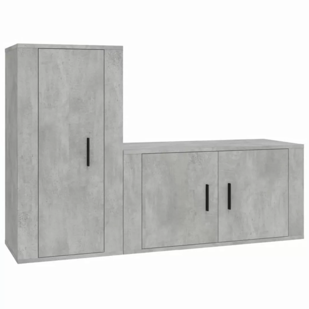 furnicato TV-Schrank 2-tlg. TV-Schrank-Set Betongrau Holzwerkstoff günstig online kaufen