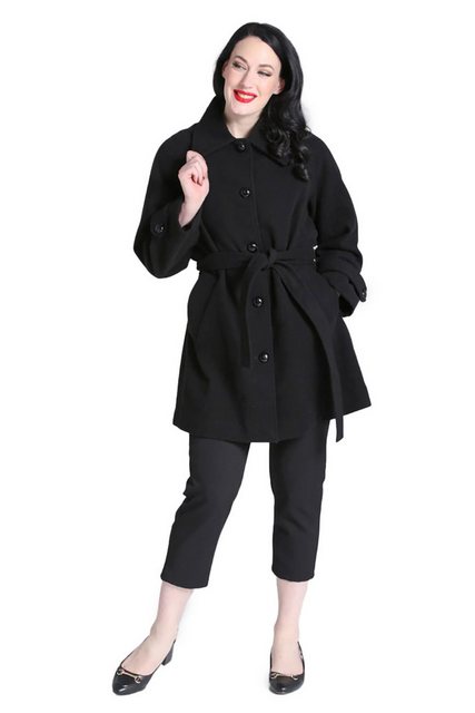 Hell Bunny Kurzmantel Juliette Coat Kurzmantel Vintage Retro Gürtel günstig online kaufen