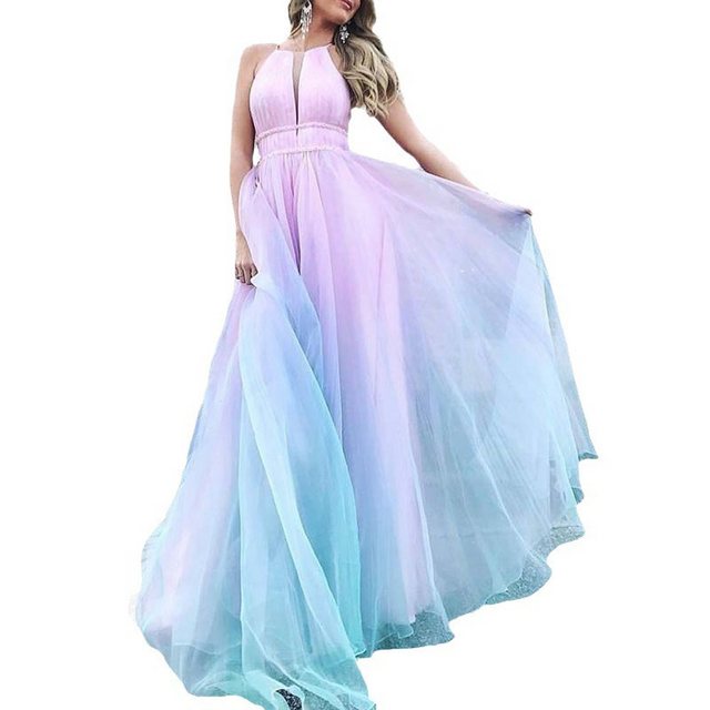 KIKI Trägerkleid Tailliertes Kleid Gradient V Kleid Lang günstig online kaufen