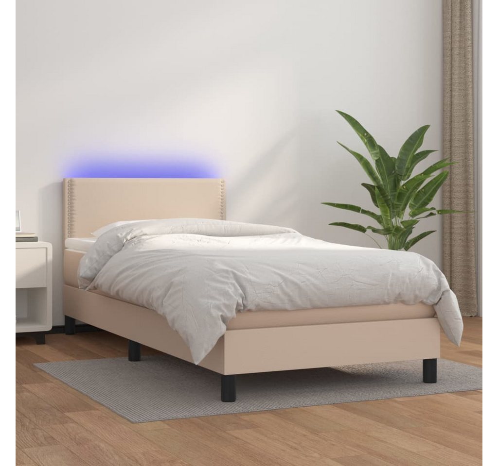 vidaXL Boxspringbett Bett Boxspringbett mit Matratze & LED Kunstleder (100 günstig online kaufen