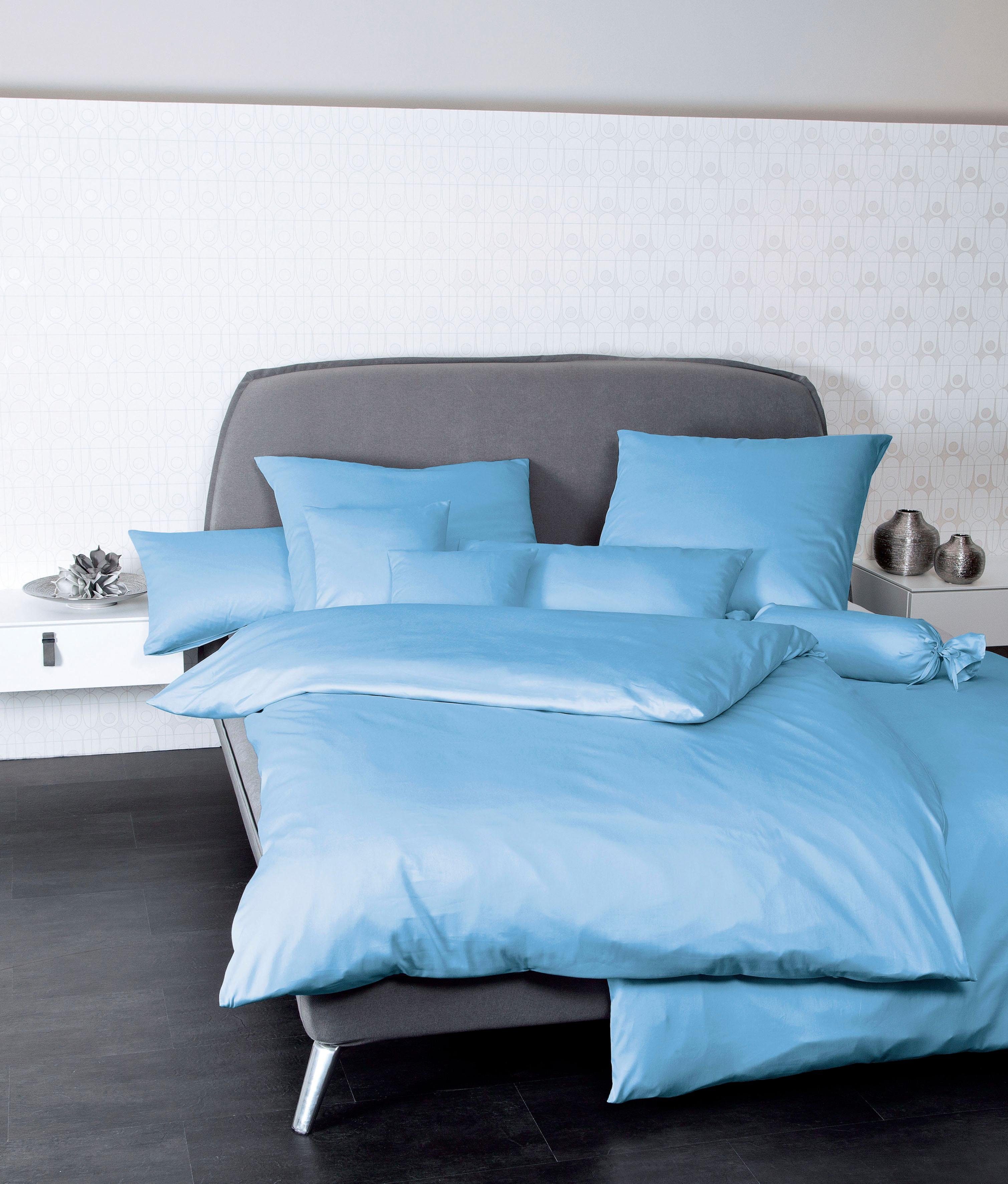 Janine Janine Mako-Satin Bettwäsche Colors 31001 marine Größe:  80x80 cm günstig online kaufen