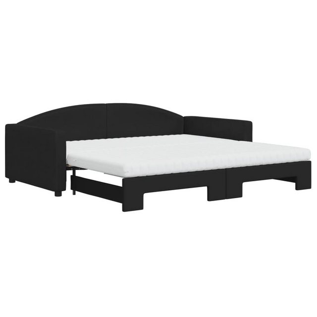 vidaXL Gästebett Gästebett Tagesbett Ausziehbar mit Matratzen Schwarz 100x2 günstig online kaufen