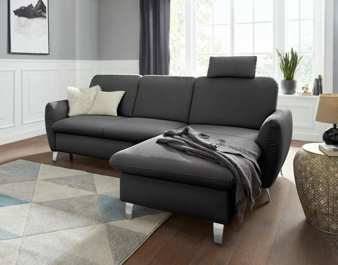 sit&more Ecksofa »Daytona L-Form«, mit Federkern, einer Kopfstütze und wahl günstig online kaufen