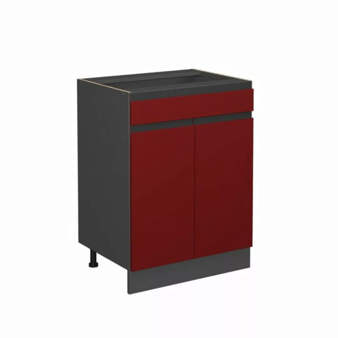 Vicco Unterschrank R-Line, Rot/Anthrazit, 60 cm AP Marmor günstig online kaufen