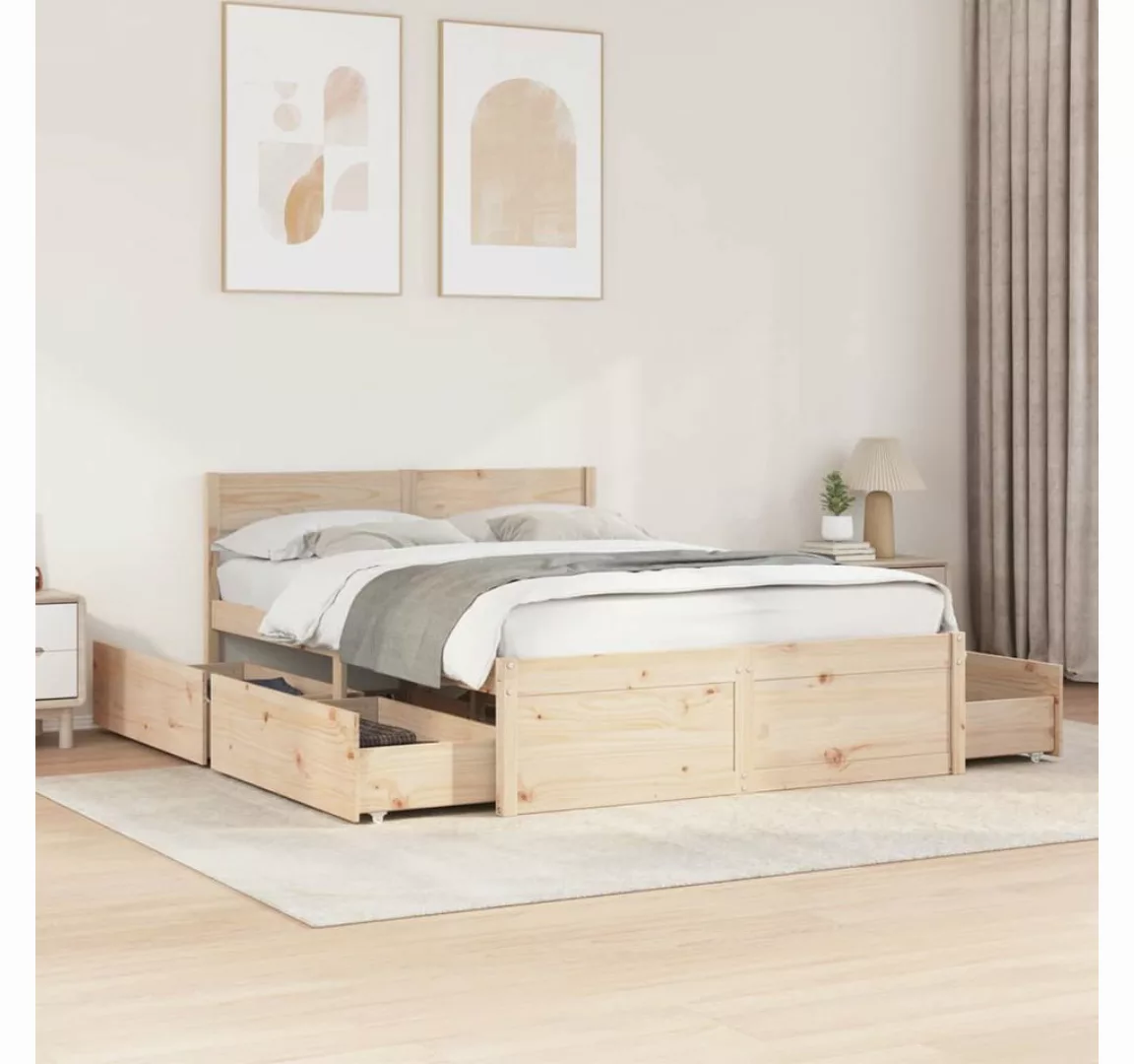 vidaXL Bett, Massivholzbett ohne Matratze 120x190 cm Kiefernholz günstig online kaufen