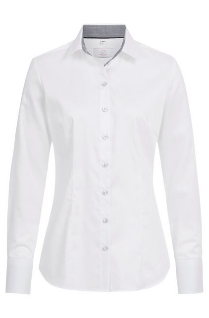 GREIFF Langarmbluse Greiff Corporate Bluse PREMIUM Damen OEKO TEX® Weiß/Gra günstig online kaufen