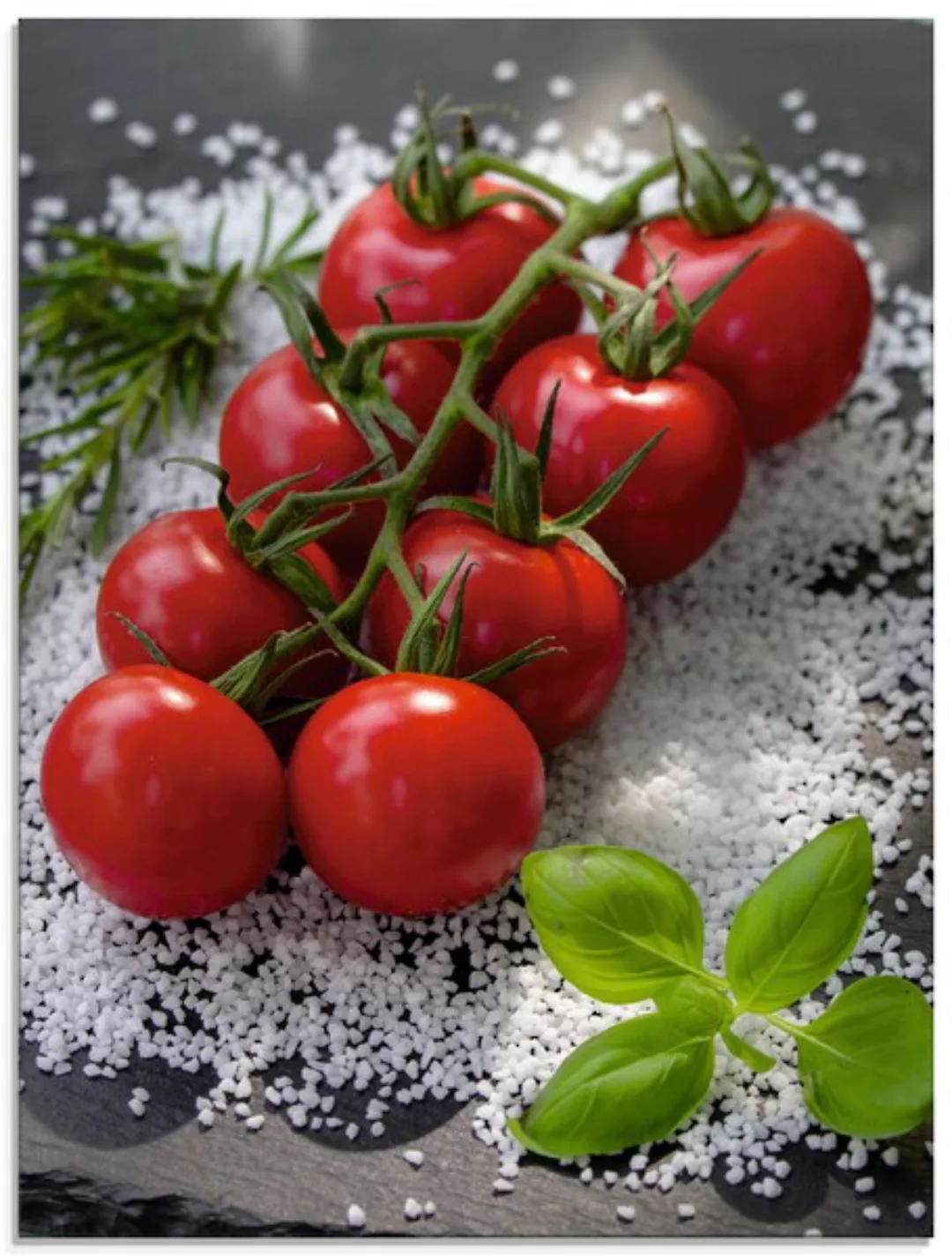 Artland Glasbild "Tomaten Rispe auf Salz", Lebensmittel, (1 St.), in versch günstig online kaufen