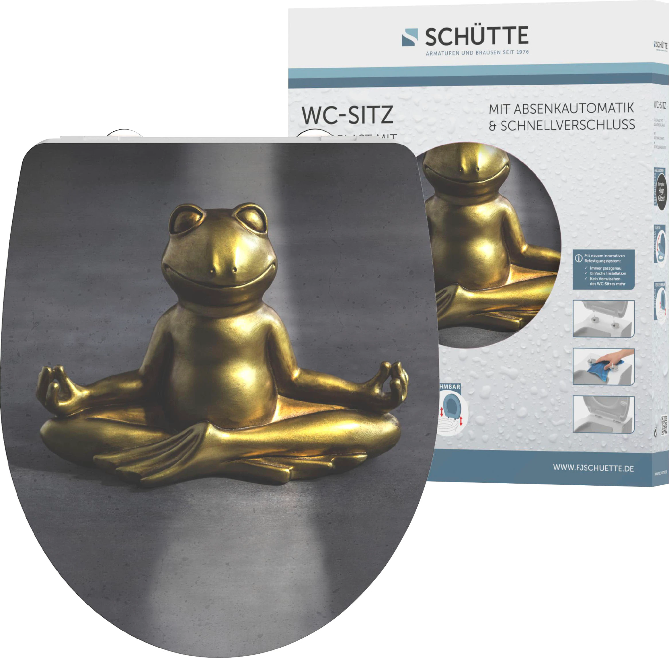 Schütte WC-Sitz "Relaxing Frog", Duroplast, mit Absenkautomatik und Schnell günstig online kaufen