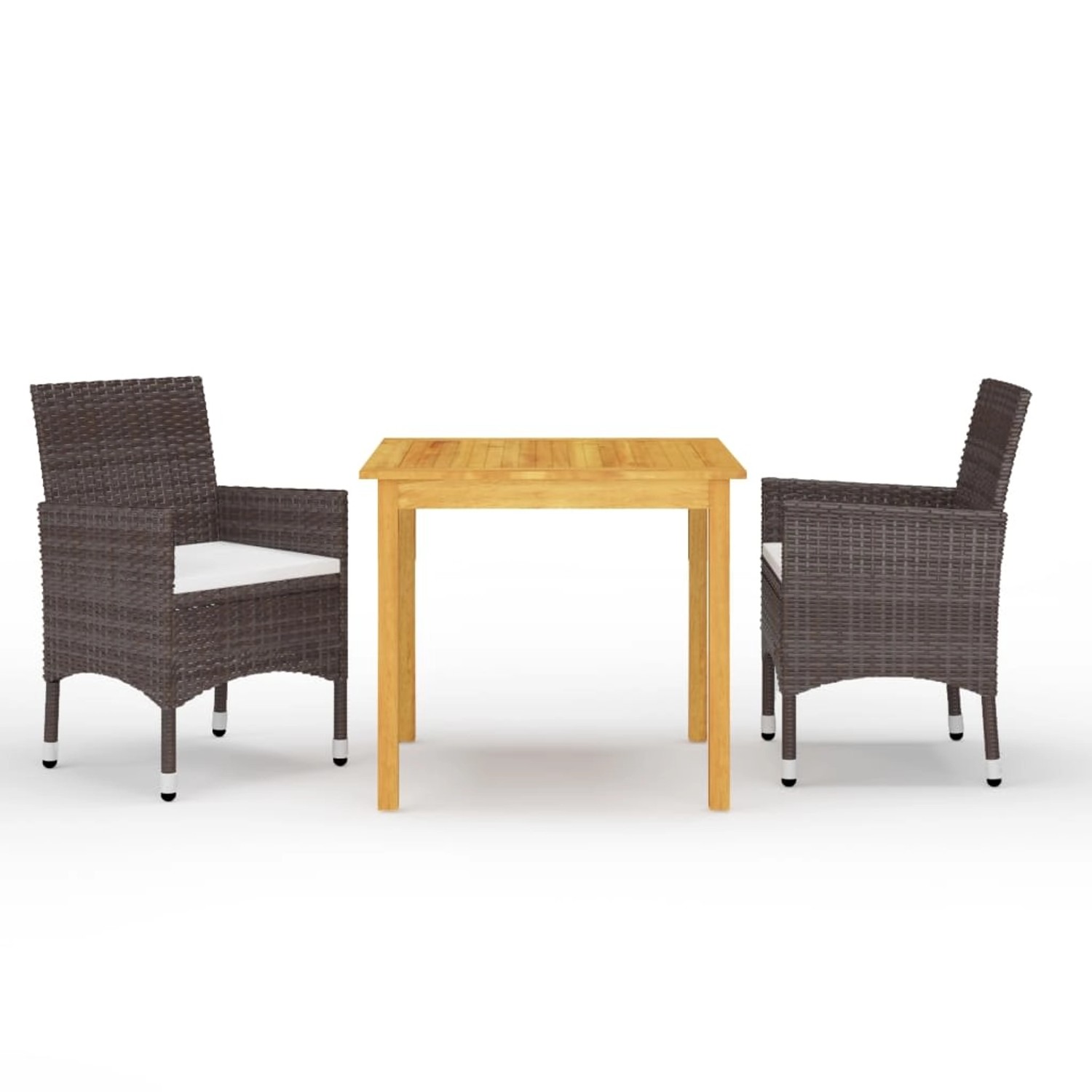 vidaXL 3-Tlg Garten-Essgruppe mit Kissen Braun 3095861 günstig online kaufen