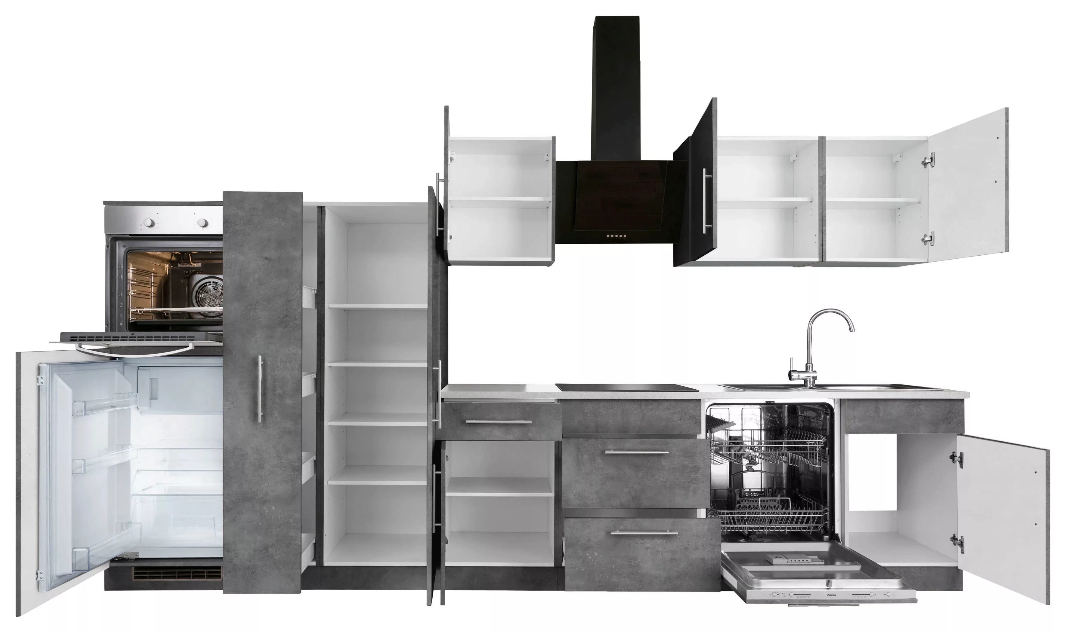 wiho Küchen Küchenzeile "Cali", ohne E-Geräte, Breite 360 cm günstig online kaufen