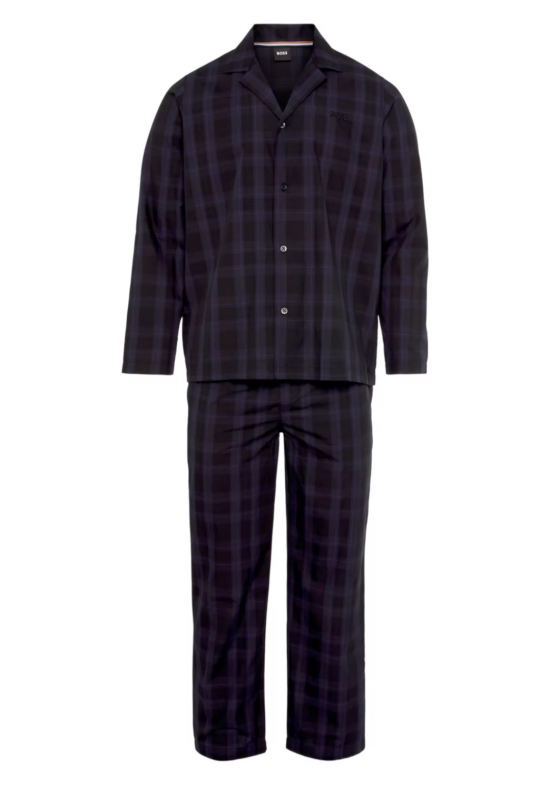 BOSS Schlafanzug "Urban Pyjama", (2 tlg.), mit gesticktem BOSS Logo günstig online kaufen