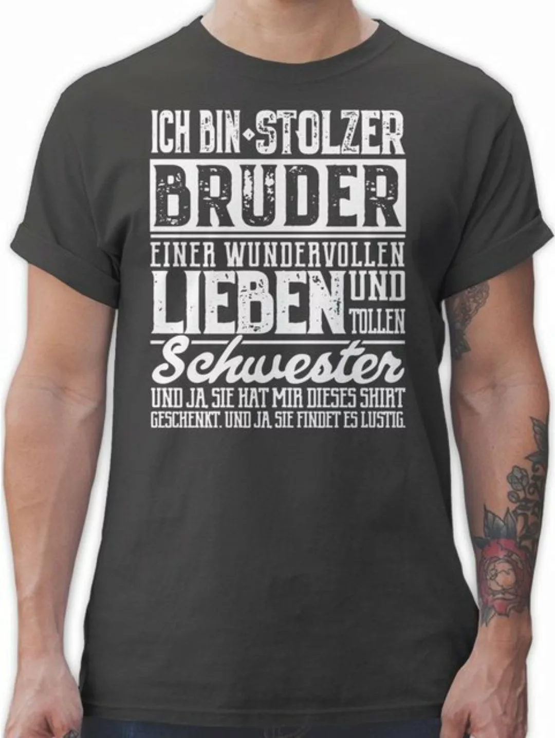 Shirtracer T-Shirt Ich bin stolzer Bruder einer tollen und wundervollen Sch günstig online kaufen