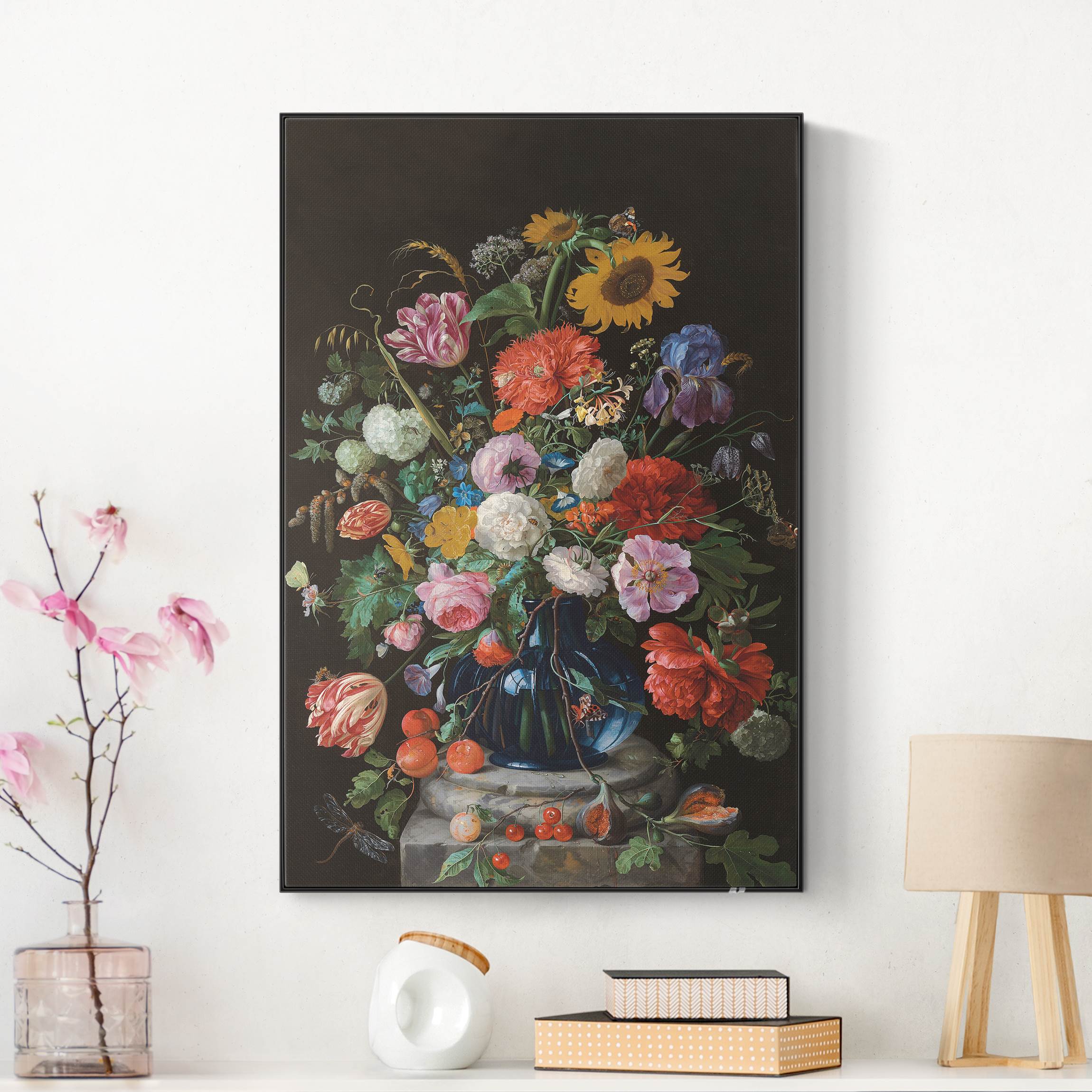 Akustik-Wechselbild Jan Davidsz de Heem - Glasvase mit Blumen günstig online kaufen