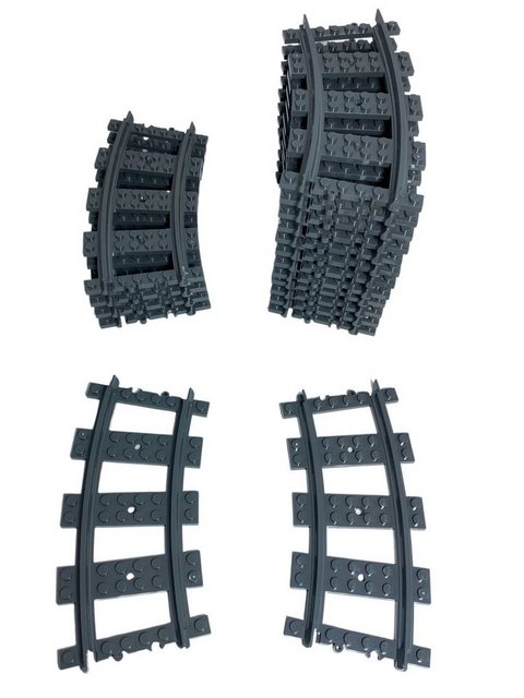LEGO® Spielbausteine LEGO® City Eisenbahn Schienen Kurve Dunkelgrau - 53400 günstig online kaufen