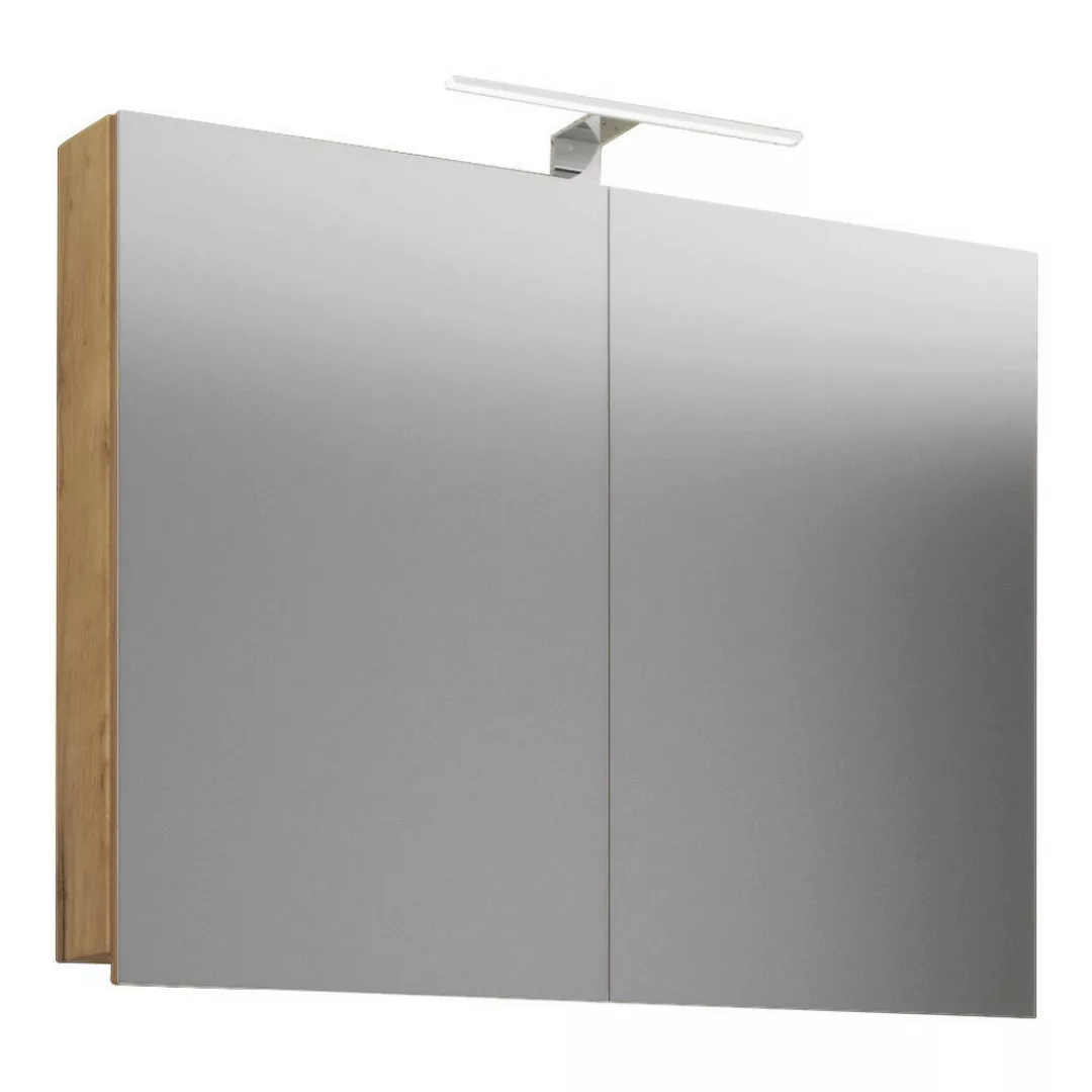 Spiegelschrank Badinos Eiche Honig Nachbildung B/H/T: ca. 80x62x12 cm günstig online kaufen