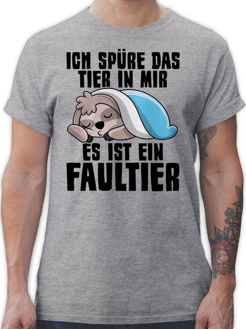 Shirtracer T-Shirt Ich spüre das Tier in mir es ist ein Faultier Sprüche St günstig online kaufen