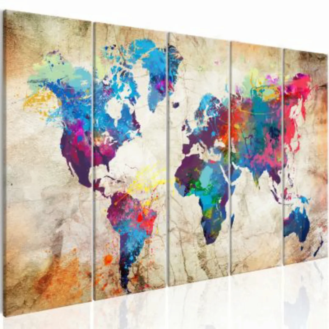 artgeist Wandbild World Map: Colourful Ink Blots beige Gr. 200 x 80 günstig online kaufen