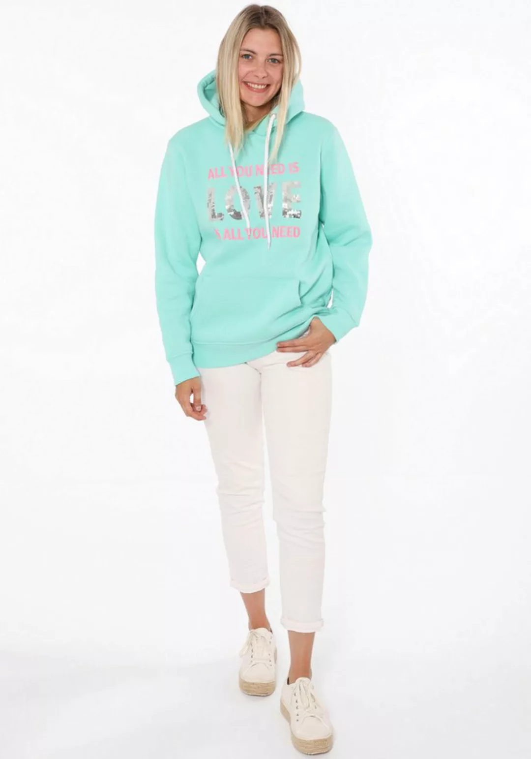 Zwillingsherz Hoodie "Love is all you need ZH" mit "Love"-Aufschrift und Pa günstig online kaufen