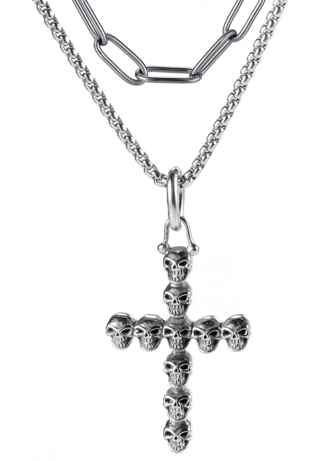 Firetti Kette mit Anhänger "Schmuck Geschenk, Skull Cross", (Set, 1 tlg.), günstig online kaufen