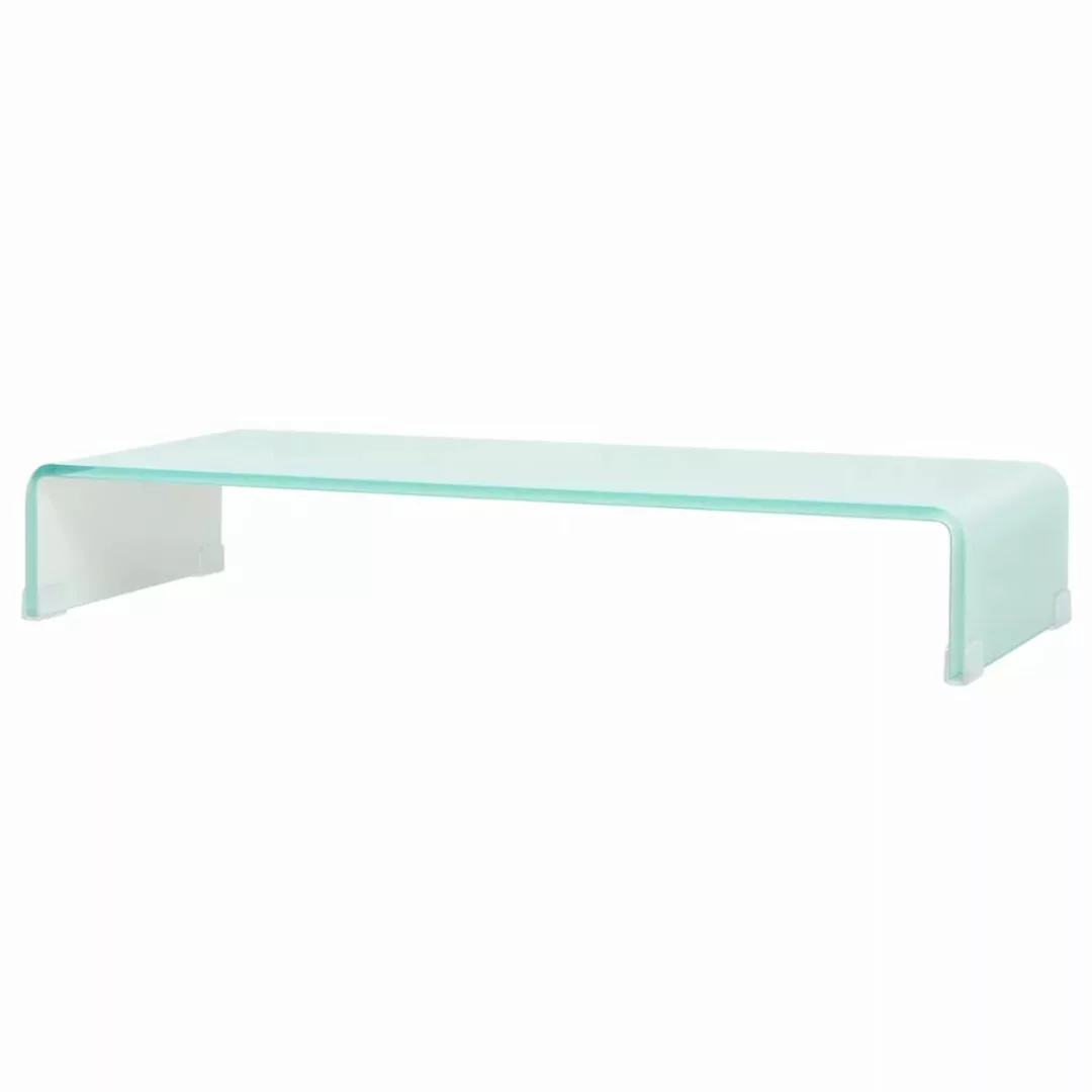 Tv-tisch/bildschirmerhöhung Glas Weiß 80x30x13 Cm günstig online kaufen