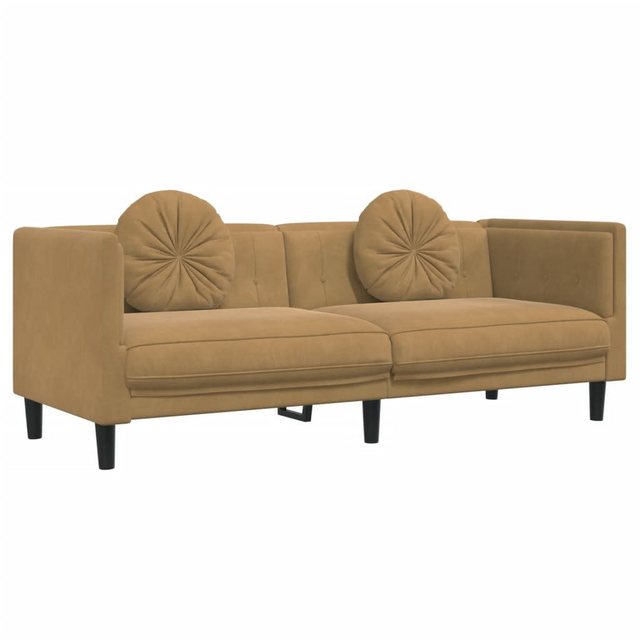 vidaXL Sofa Sofa mit Kissen 3-Sitzer Braun Samt günstig online kaufen