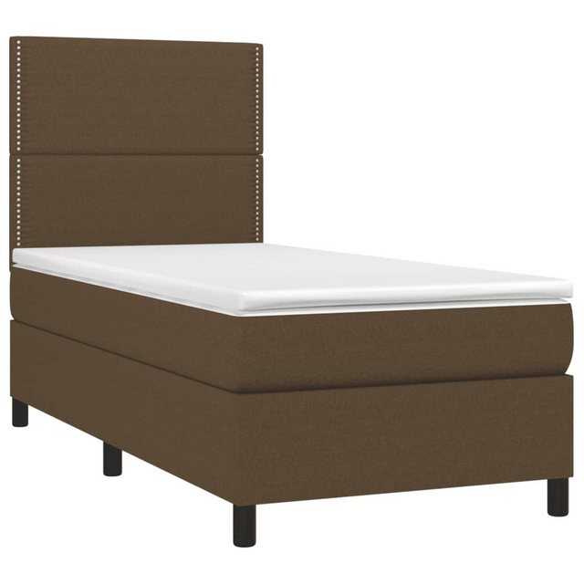 vidaXL Boxspringbett, Boxbett mit Matratze Dunkelbraun 90x190 cm Stoff günstig online kaufen