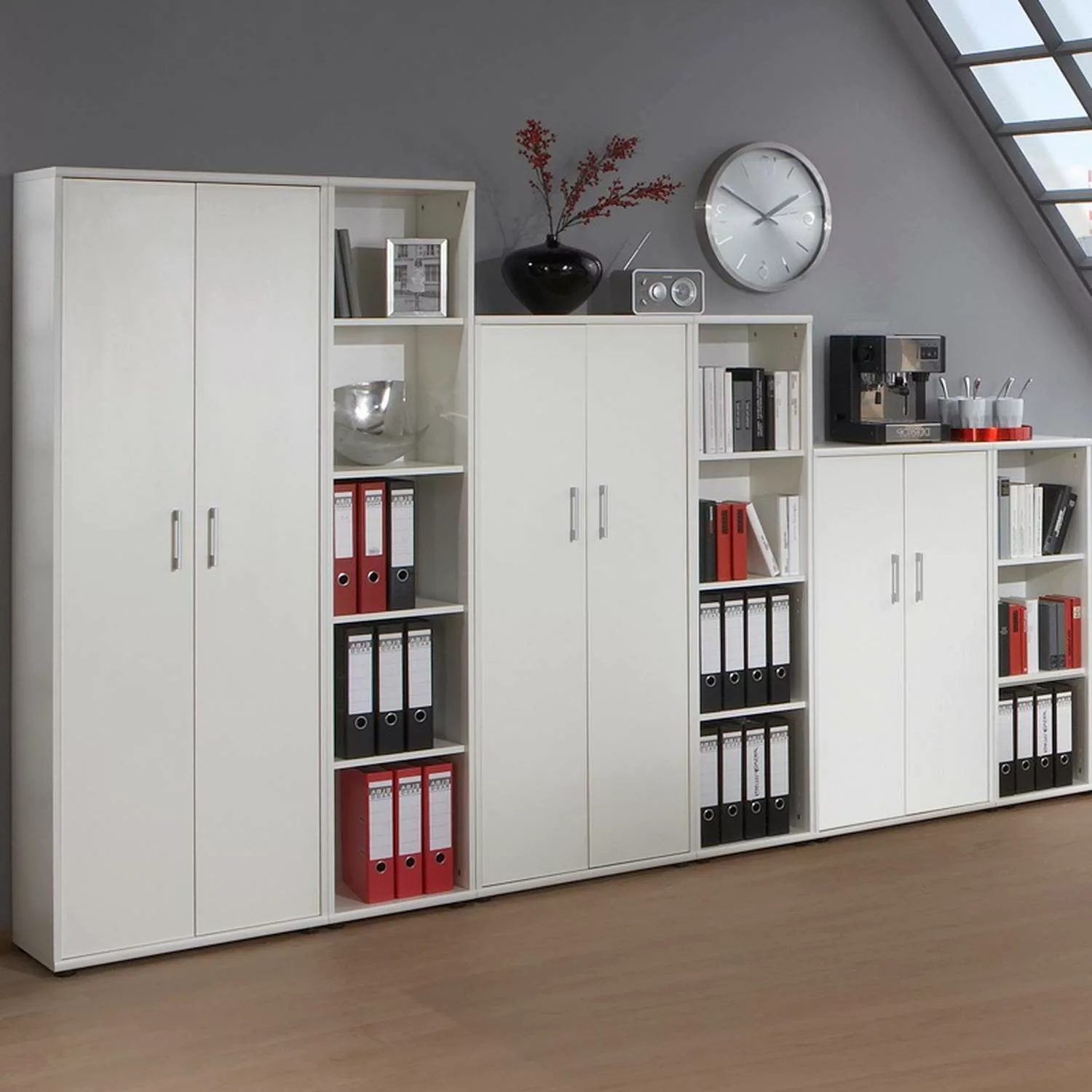 Aktenschrank Set STETTIN-16 weiß, 3 Aktenschränke, 3 Aktenregale, B x H x T günstig online kaufen