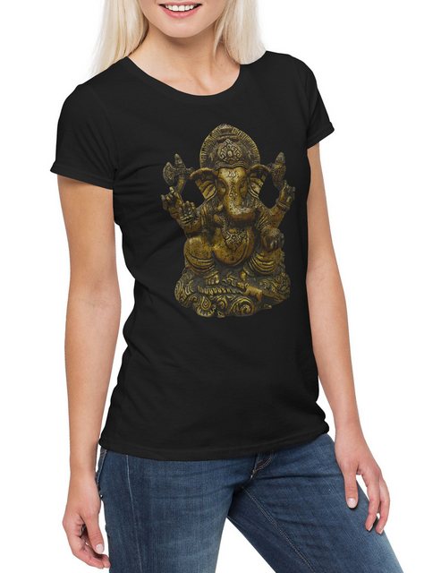 Urban Backwoods Print-Shirt Ganesha Vintage Damen T-Shirt OM Buddhismus Hin günstig online kaufen