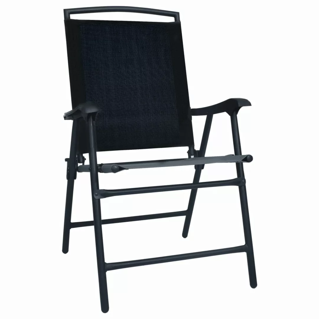 Klappbare Gartenstühle 2 Stk. Textilene Schwarz günstig online kaufen