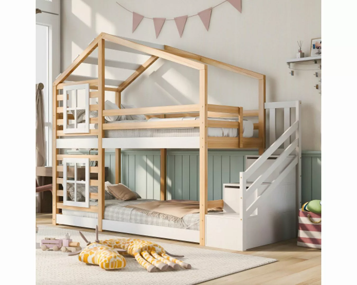 liebtech Kinderbett Baumhaus mit Schublade 90 x 200 cm, Hochbett für Kinder günstig online kaufen